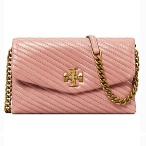 Tory Burch Kira Pink Blush Moto Quilted
Wallet on Chain